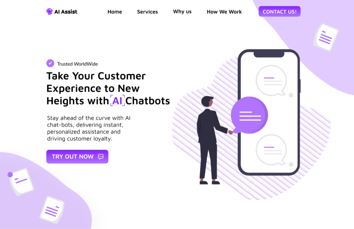 AiAssist landing page