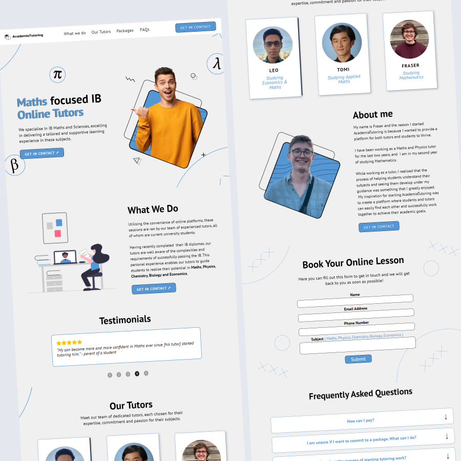 AcademiaTutoring landing page by WellWebDesign
