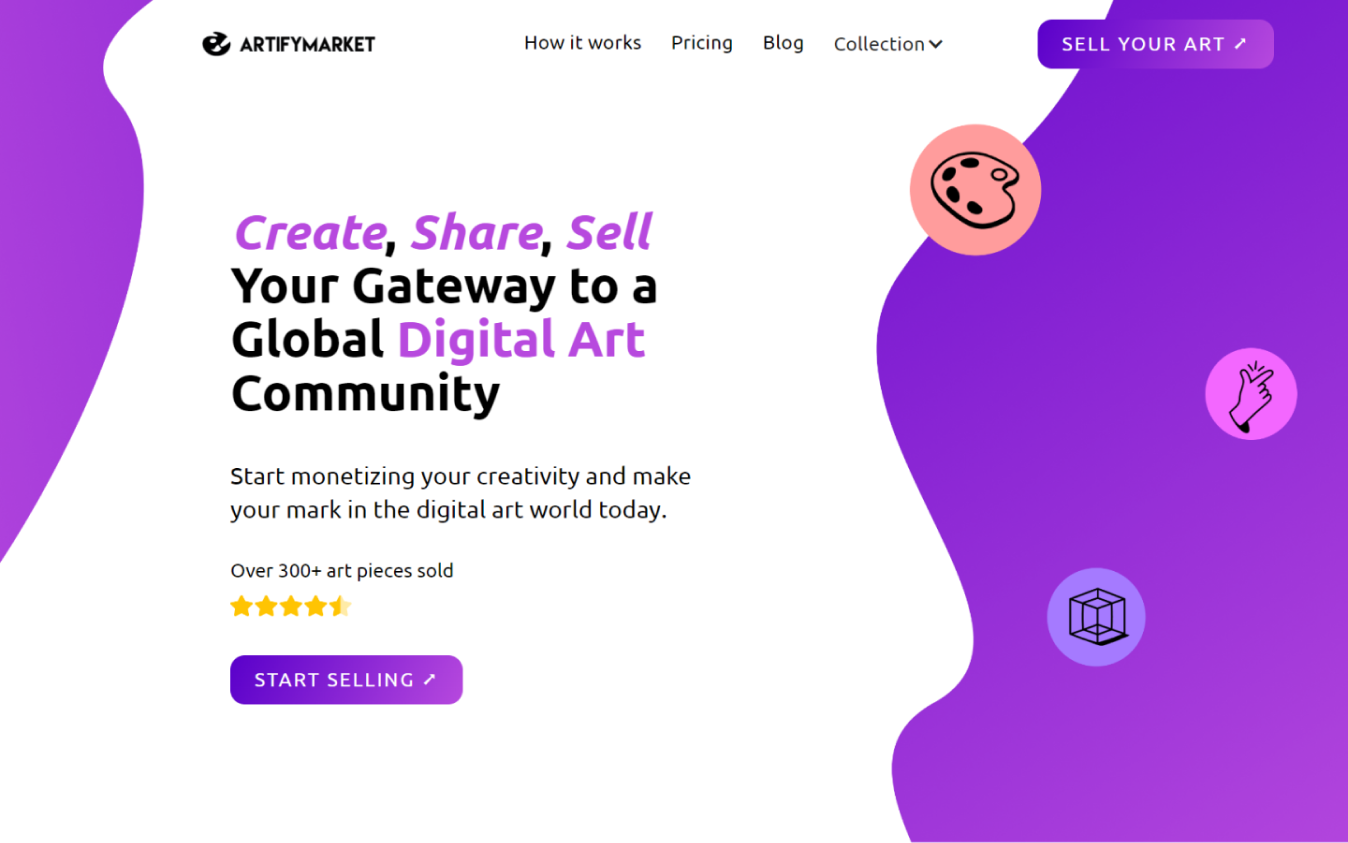 ArtifyMarket landing page
