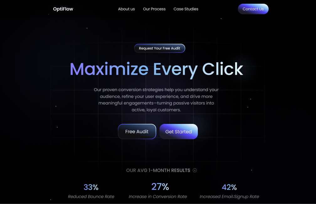 OptiFlow Landing Page Design